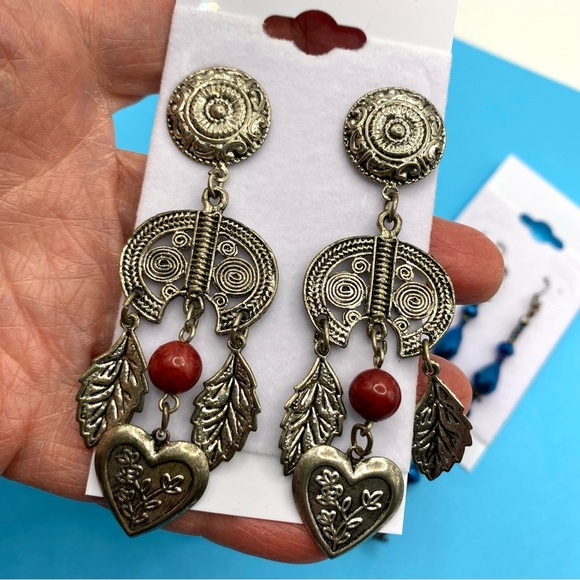 Long Dangle Pierced Earrings Bundle of Three Pairs - Picture 2 of 6